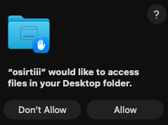macOS allow desktop files access